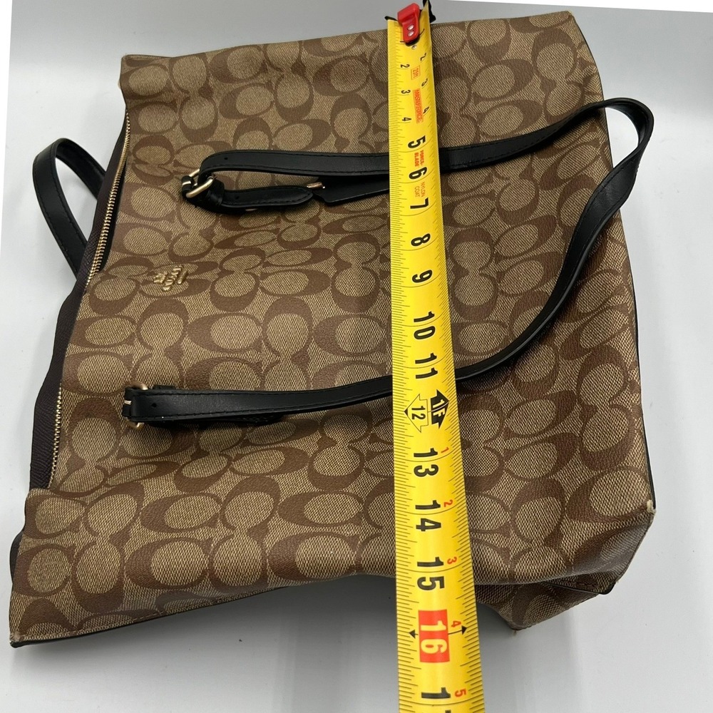 Coach Gallery Tote Women Large Khaki Brown Good Signature Canvas 79609 - Picture 7 of 8
